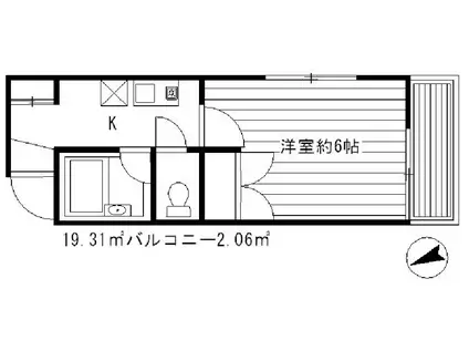 T・ACT(1K/2階)の間取り写真