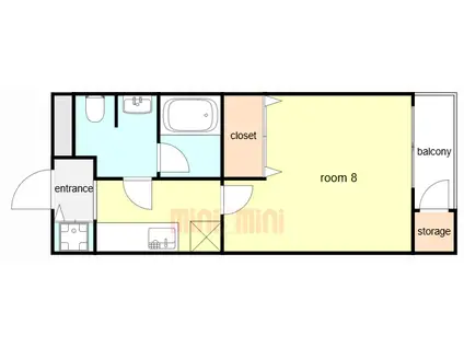 ジークレフ王子(1K/4階)の間取り写真