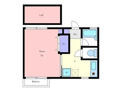 ドミール(1K/2階)の間取り写真