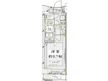 REGALIZ四谷(1K/1階)の間取り写真