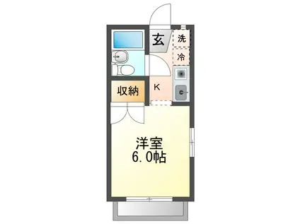 モンシャトー田代(1K/1階)の間取り写真