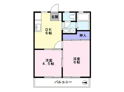 トミーパレス(2DK/2階)の間取り写真