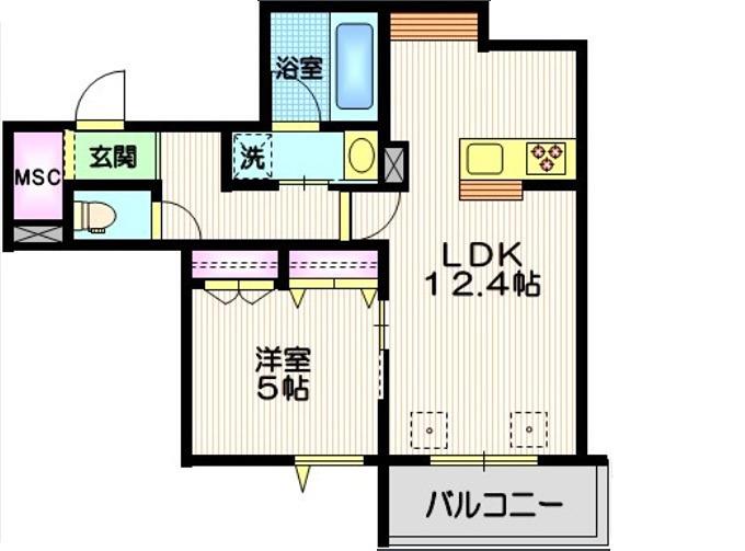 HM5-453(1LDK/2階)の間取り写真