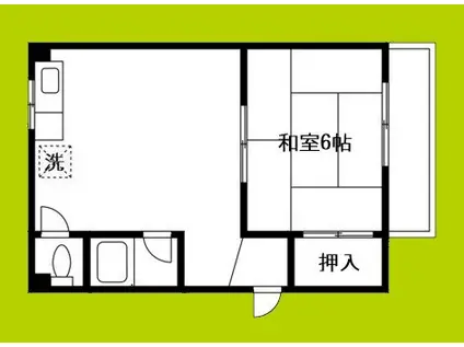 シャンブルF(1DK/3階)の間取り写真