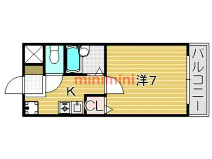 チサトハイツIII(1K/1階)の間取り写真