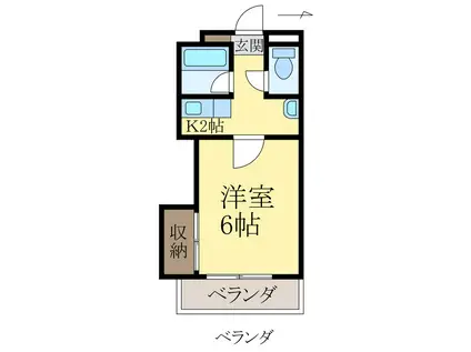モアナルーム2(1K/1階)の間取り写真
