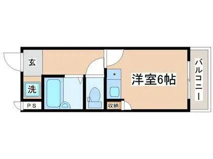 シティコア西舞子(ワンルーム/1階)の間取り写真