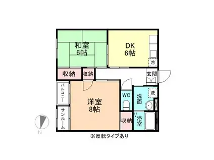 西武レインボープラザA(2DK/1階)の間取り写真