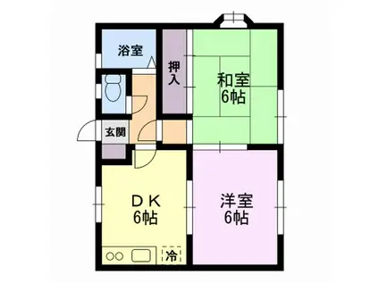 メゾンドソレイユ(2DK/1階)の間取り写真