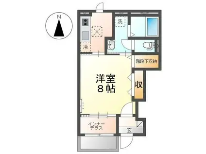 オリーブテラス(1K/1階)の間取り写真