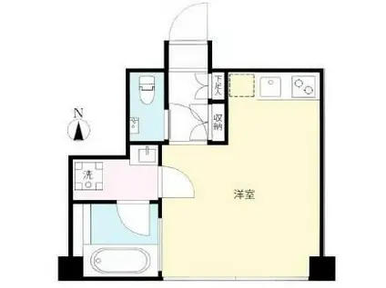 フレッグ西麻布ヴェルジュ(ワンルーム/1階)の間取り写真