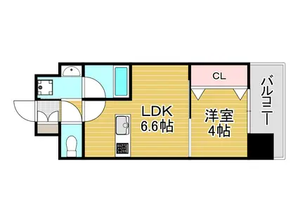 WOB京橋(1LDK/4階)の間取り写真