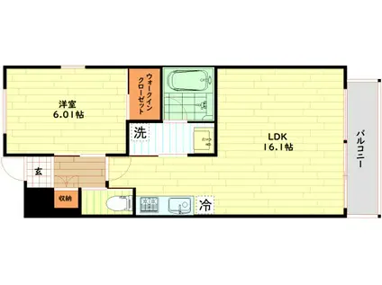 プレジオ梅田(1LDK/5階)の間取り写真