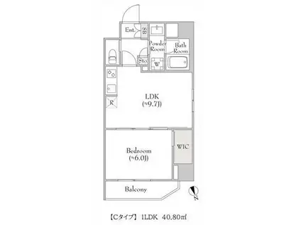 ルミークアン北上野(1LDK/3階)の間取り写真