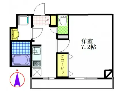 URBAN FLATS千葉中央(1K/2階)の間取り写真