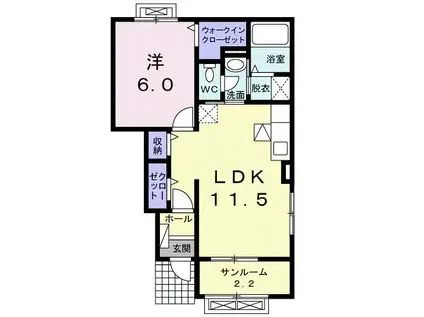 メゾン秋子沢(1LDK/1階)の間取り写真
