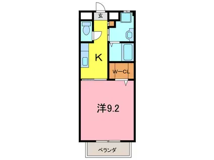 サンハイムTERO B(1K/2階)の間取り写真