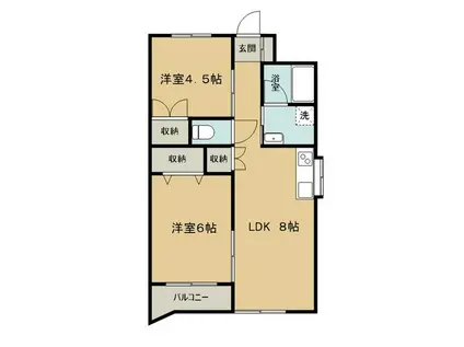 グレース秀和A(2LDK/2階)の間取り写真