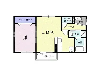 メゾンアルトウム(1LDK/1階)の間取り写真