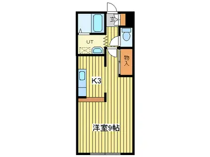 ハイムリヴィエラ(1K/2階)の間取り写真