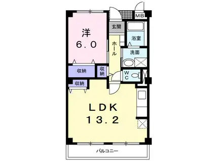 グラディオOTUNA(1LDK/3階)の間取り写真