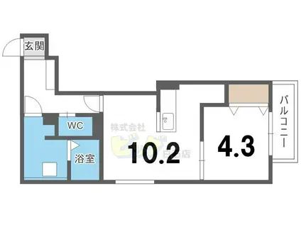 LA VITA COMODO SAPPORO(1LDK/1階)の間取り写真