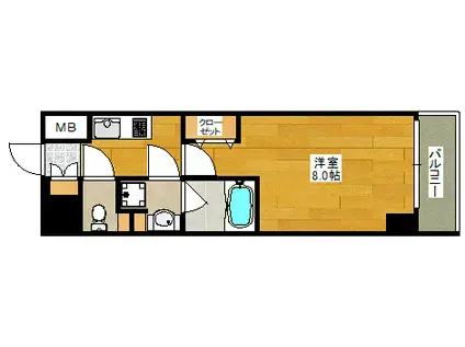 S-FORT江坂SALITA(1K/6階)の間取り写真