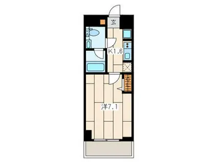 ロンフォーレ山王(1K/3階)の間取り写真