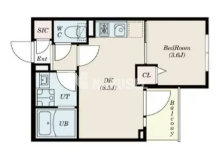 ルネサンスコート自由が丘(1DK/3階)の間取り写真