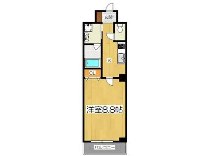 ハイブリッジ音羽(1K/4階)の間取り写真