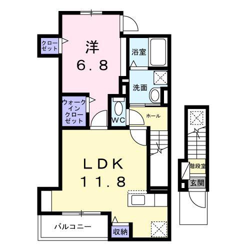 東武伊勢崎線 梅島駅 徒歩17分 3階建 築1年(1LDK/2階)の間取り写真