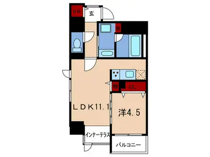 メゾン エスプリ 生田(1LDK/3階)の間取り写真