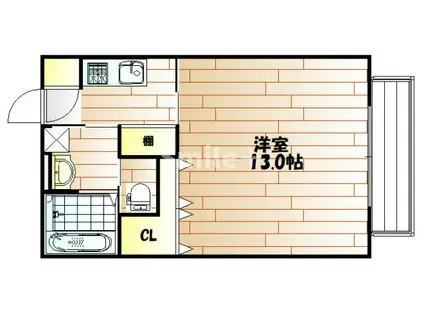 ドムス フローラ B棟(1K/2階)の間取り写真