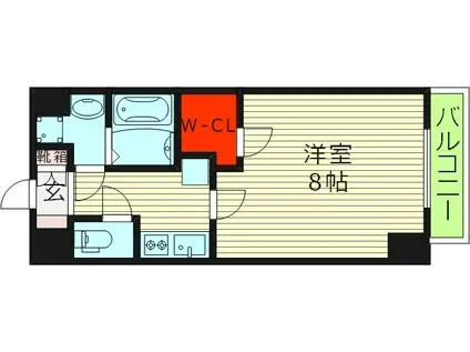 SPコート大阪城東(1K/4階)の間取り写真