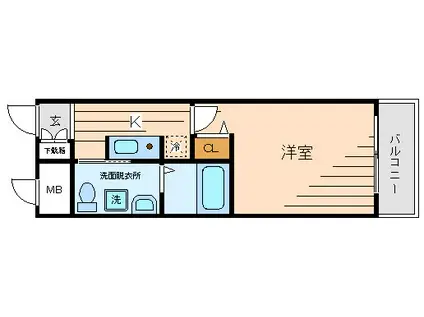 クリオ西谷伍番館(1K/1階)の間取り写真