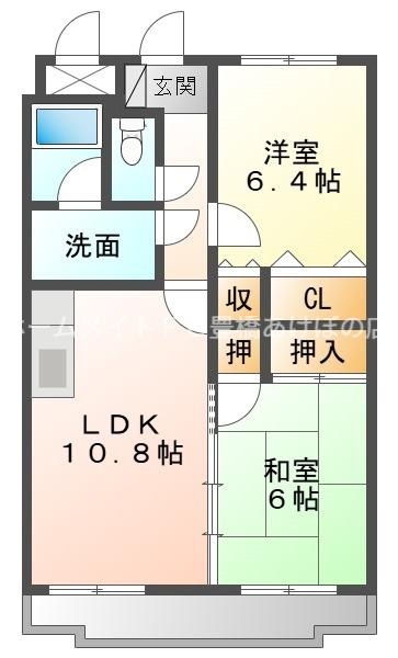 サンヴィレッテ(2LDK/2階)の間取り写真