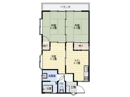 コーポ柳橋(3DK/2階)の間取り写真