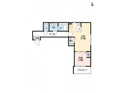流山市南流山8丁目III(1LDK/1階)の間取り写真