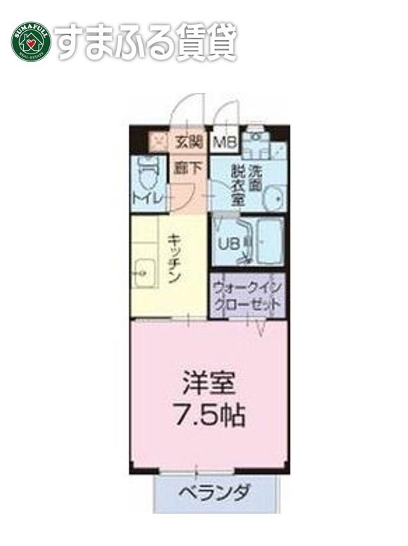 クレアK&K(1K/1階)の間取り写真