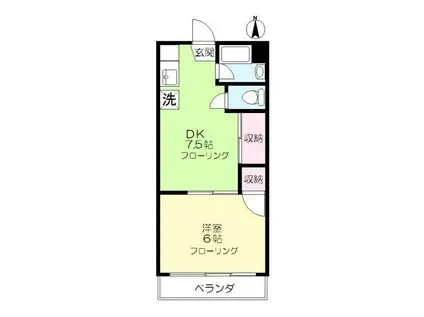 ローレルハイツ(1DK/3階)の間取り写真