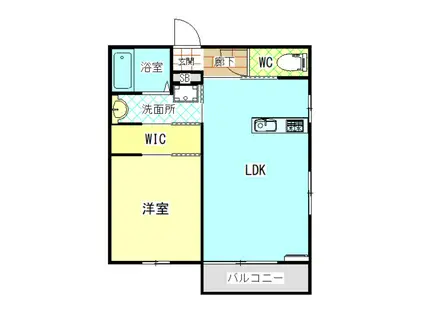 アルフォート(1LDK/1階)の間取り写真