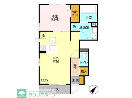 シャルマン(1LDK/1階)の間取り写真