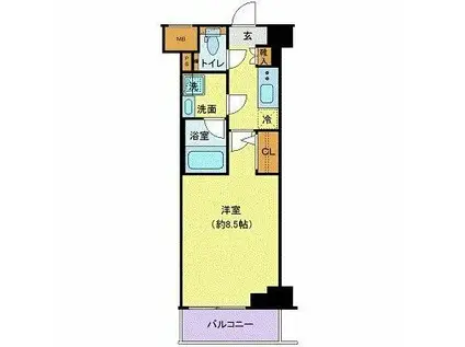 ジェノヴィア本羽田スカイガーデン(1K/3階)の間取り写真