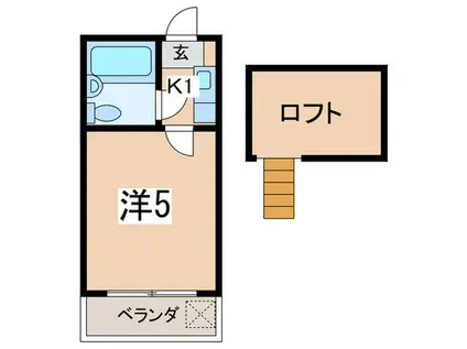 セドルハイム小田急相模原(1K/1階)の間取り写真