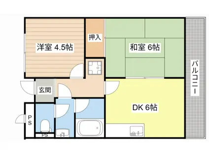 LA PREMIERE(2DK/2階)の間取り写真