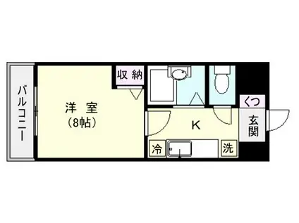 リバ-サイド・草牟田(1K/7階)の間取り写真