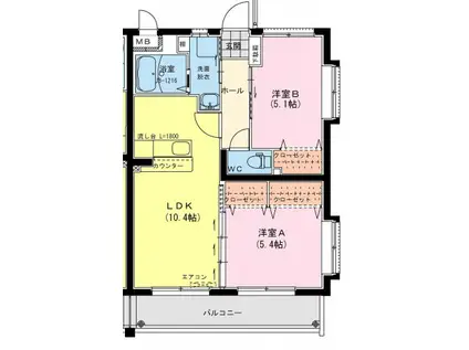 ユーミーなでしこII(2LDK/3階)の間取り写真