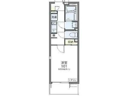 レオネクストヴァンベール ドゥ(1K/3階)の間取り写真