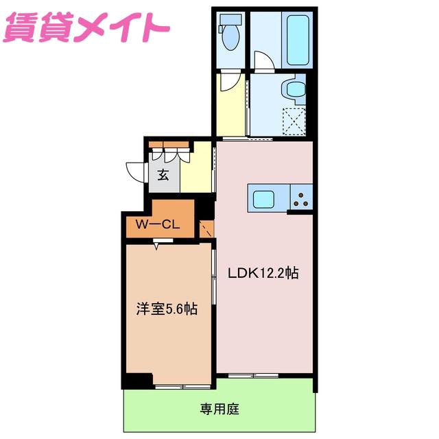 HIGHNESS本郷町(1LDK/1階)の間取り写真