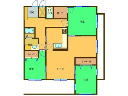 TAS2002(3LDK/6階)の間取り写真